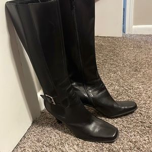 Anne Klein - Black heel dress leather boots - 9